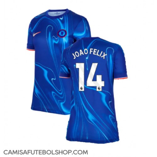 Camisa de time de futebol Chelsea Joao Felix #14 Replicas 1º Equipamento Feminina 2024-25 Manga Curta